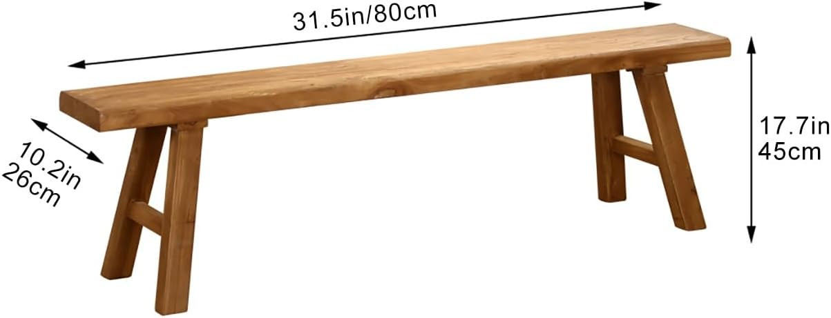 32” Farmhouse Wooden Living Room Dining Indoor Multifunctional Elm Benches Wood Kitchen Entrywa... | Amazon (US)