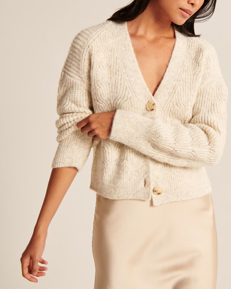 Women's Stitch Short Cardigan | Women's 30% Off Almost All Sweaters & Fleece | Abercrombie.com | Abercrombie & Fitch (US)