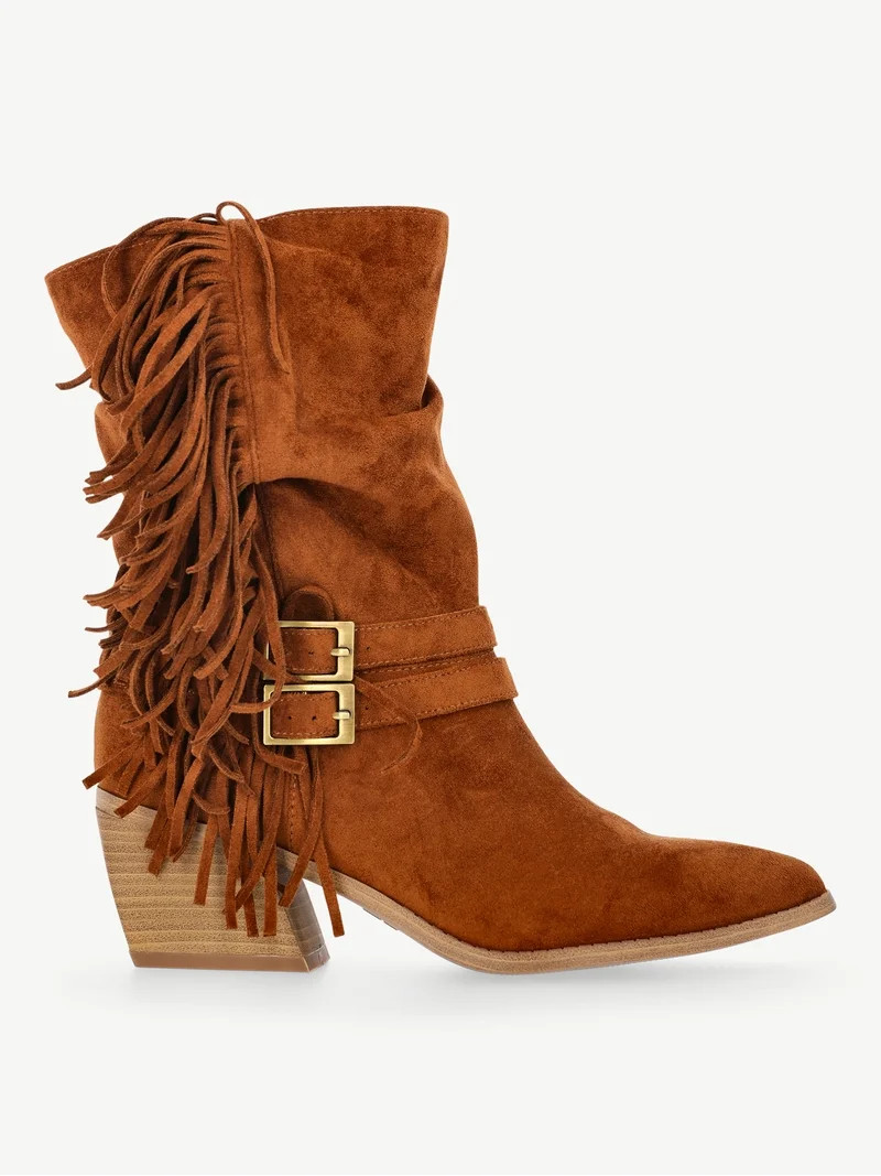 Madden NYC Women's Faux Suede Fringe Boots | Walmart (US)