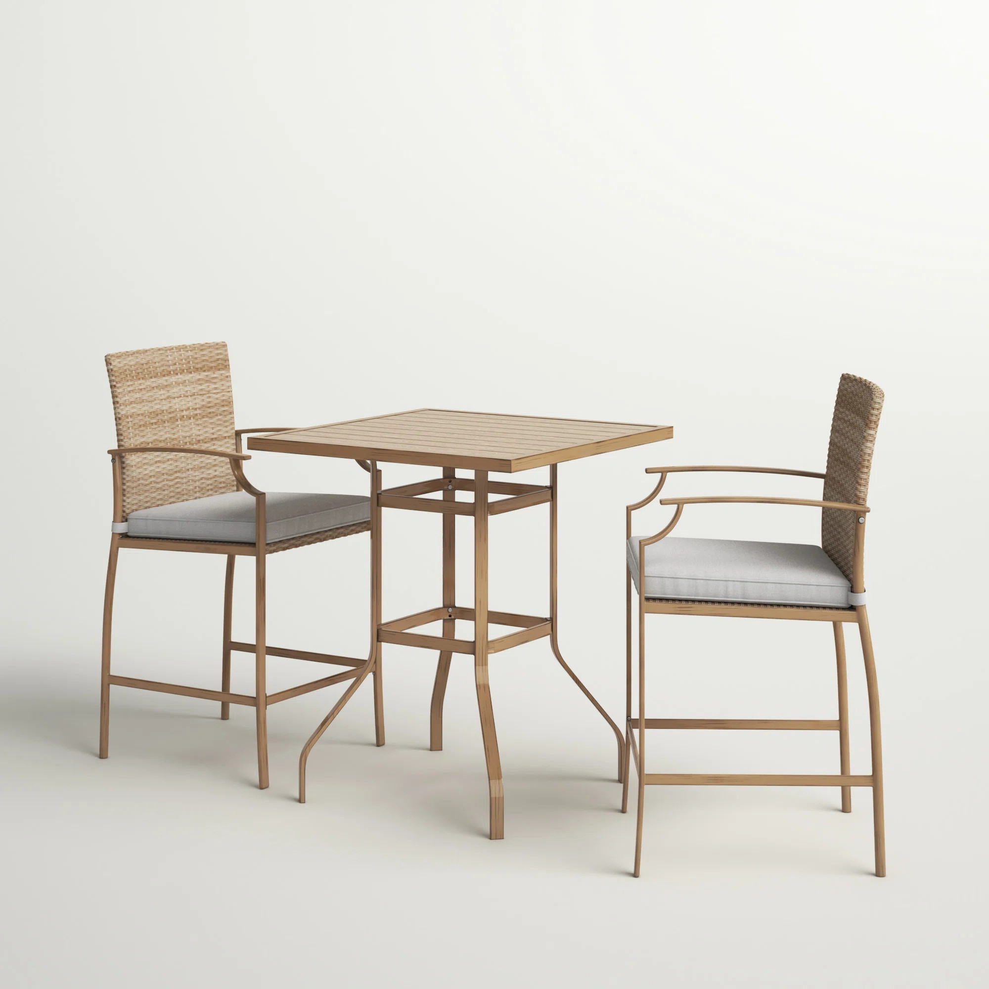 Sand & Stable™ Pella Tall Bar Stool Set for Two with Matching Glass Table & Reviews | Wayfair | Wayfair North America