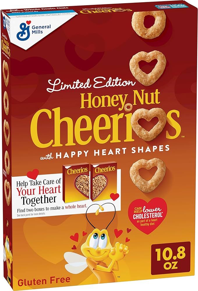 Honey Nut Cheerios Heart Healthy Cereal, Gluten Free Cereal With Whole Grain Oats, 10.8 OZ | Amazon (US)