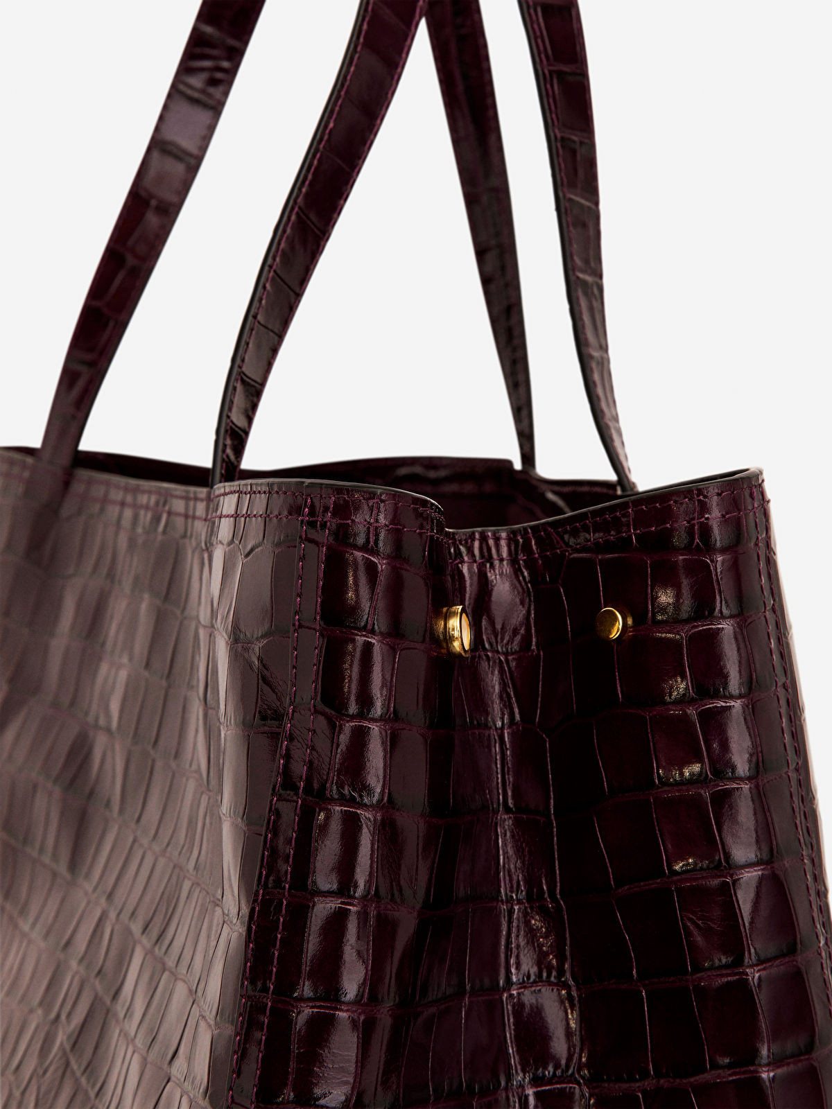 Croc-Effect Leather Tote | Arket UK