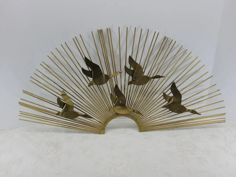 Mid Century Modern Sunburst Starburst Seagulls Birds in Flight | Etsy | Etsy (US)