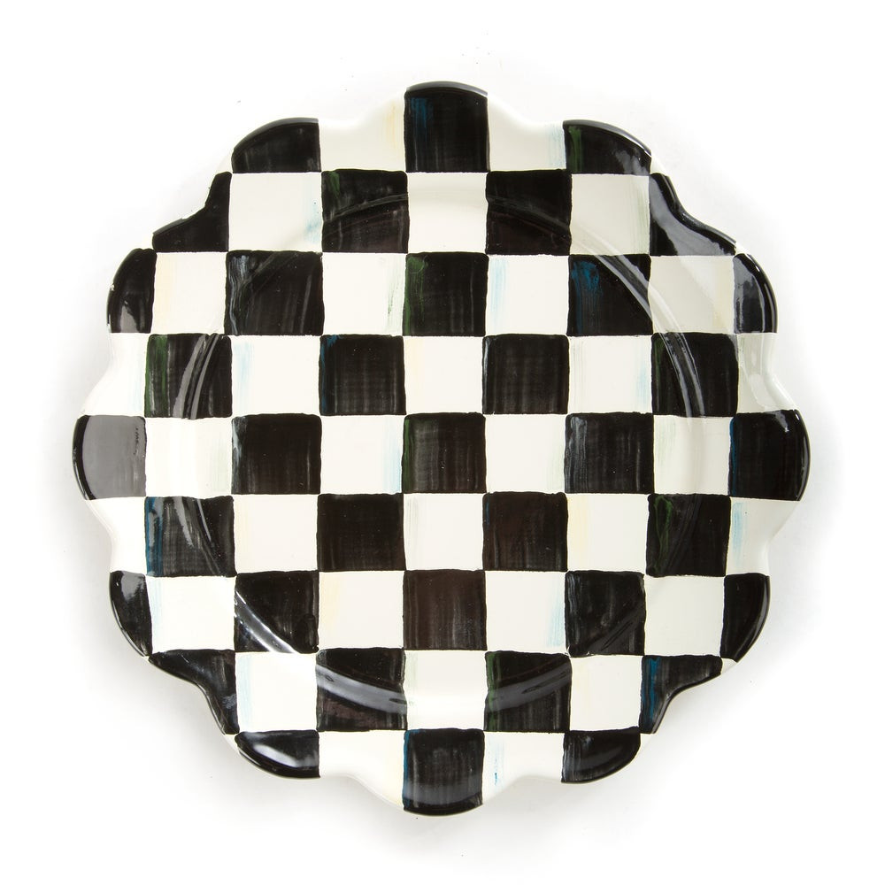 Courtly Check Enamel Petal Dinner Plate | MacKenzie-Childs