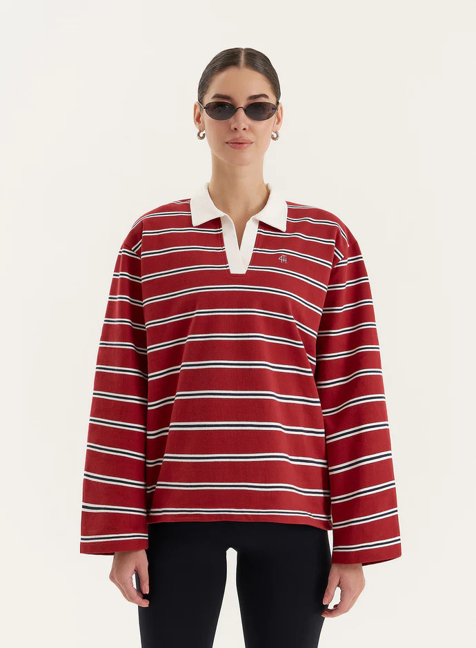Multi Stripe Oversized Rugby Top- Alicia | 4th & Reckless