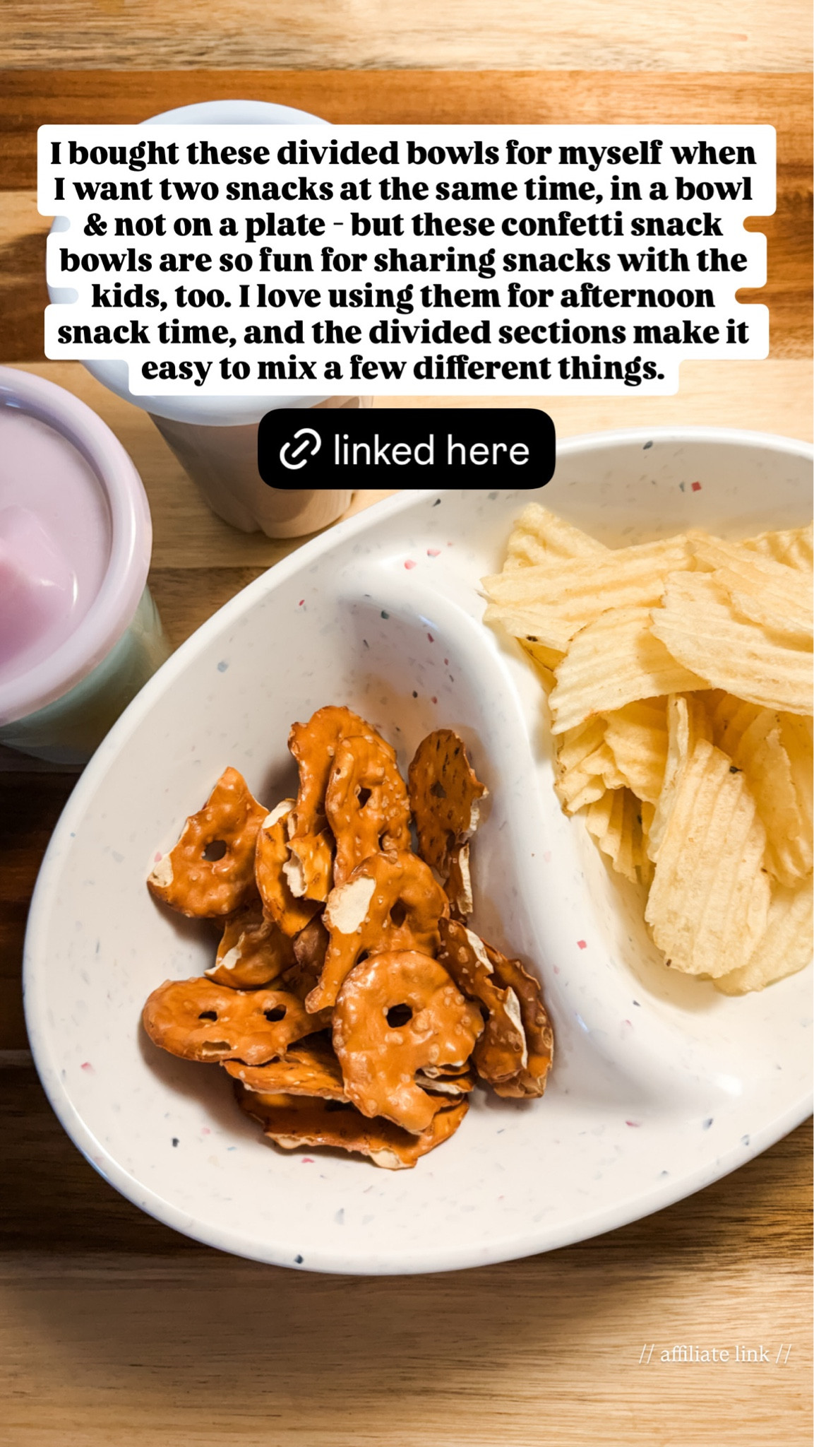These confetti snack bowls are so fun for sharing snacks with the kids. I love using them for afternoon snack time, and the divided sections make it easy to mix a few different things.

#LTKmomlife #LTKHome #LTKKids