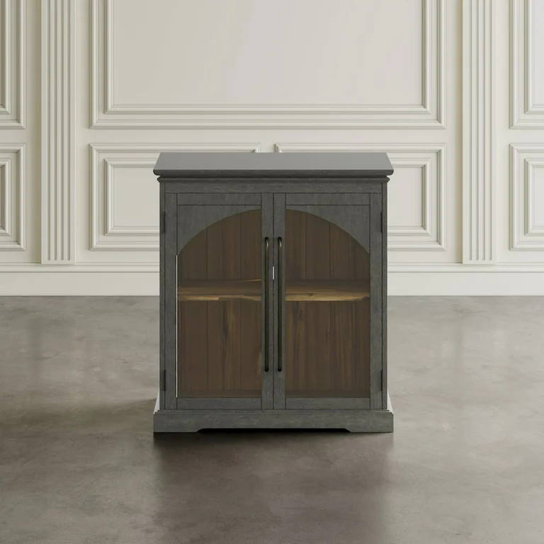 Jofran Archdale 33" Gothic Arch Transitional Accent Storage Cabinet with Glass Doors | Walmart (US)
