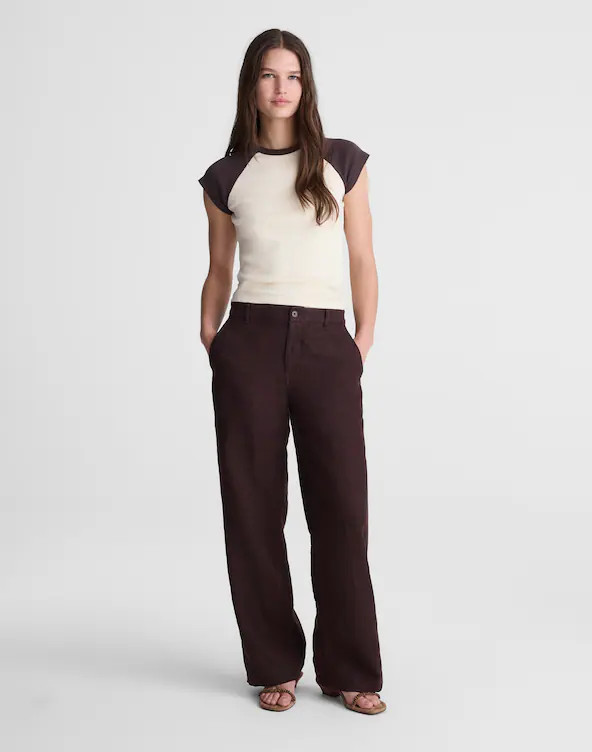 The Zoe Relaxed Straight Pant in 100% Linen | Madewell