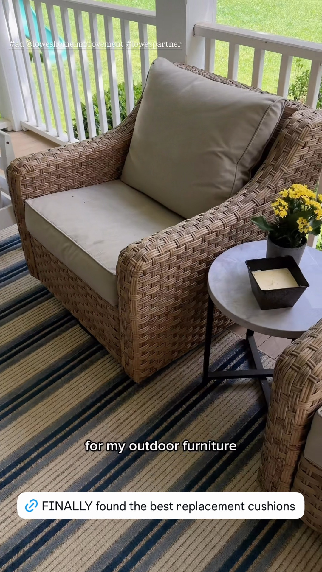 I’ve been asked about this for years and finally found the absolute best replacement furniture cushions for patio conversation sets at @loweshomeimprovement These are stain resistant and come with a 5 year warranty! Shop some of my favorite outdoor furniture and decor favorites linked and on sale right now. #ad #lowespartner 

#LTKSeasonal #LTKHome