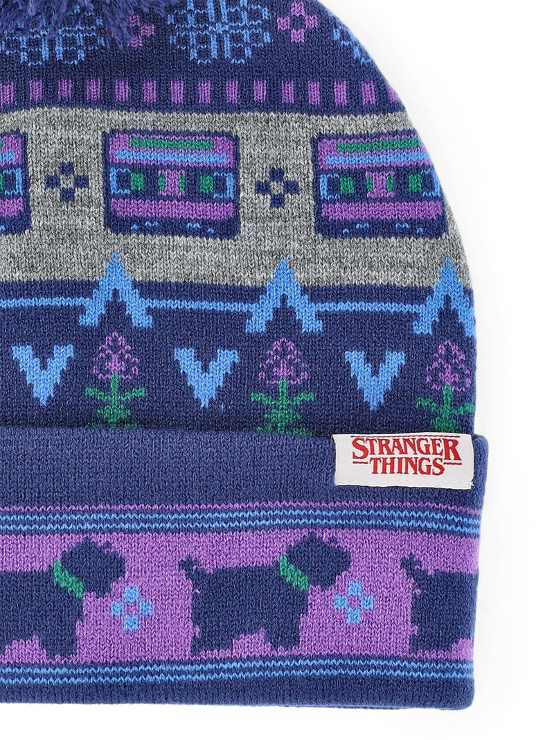 Netflix Stranger Things Dogs and Roses Knit Beanie from No Boundaries, One Size, Unisex | Walmart (US)