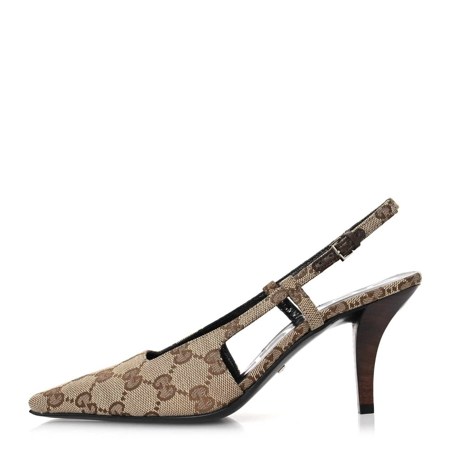 Monogram Malga Kid Square G 75mm Slingback Pumps 35 Beige Ebony New Acero | FASHIONPHILE (US)