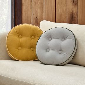 Emma Chamberlain Round Button Pillow | West Elm (US)