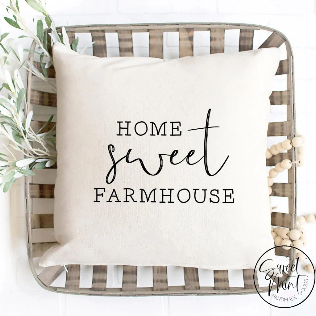 Home Sweet Farmhouse Pillow Cover - 16"x16" | Sweet Mint Handmade Goods