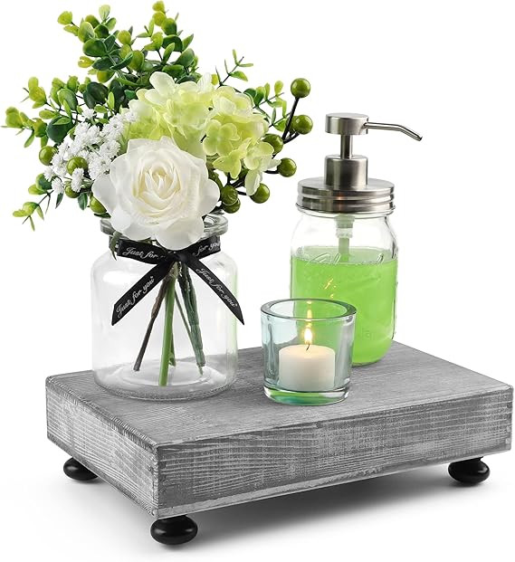 Besuerte Wooden Risers for Decor, Premium Soap Riser Decorative Small Wood Riser with Non-Slip Ma... | Amazon (US)