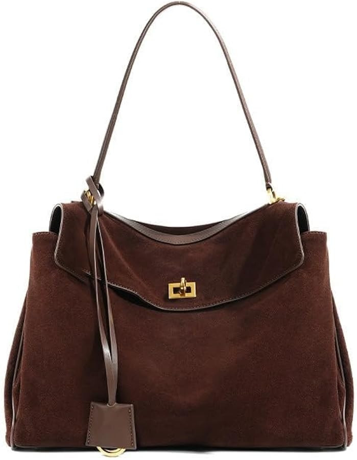 Genuine leather cowhide women's shoulder bag with detachable shoulder strap, flap buckle and unde... | Amazon (US)