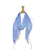 Diagonal Lace Scarf, Lavender Periwinkle, 100% Silk, Hand Knit Bias, Lacy Wrap Scarf, Women Teen Gir | Amazon (US)
