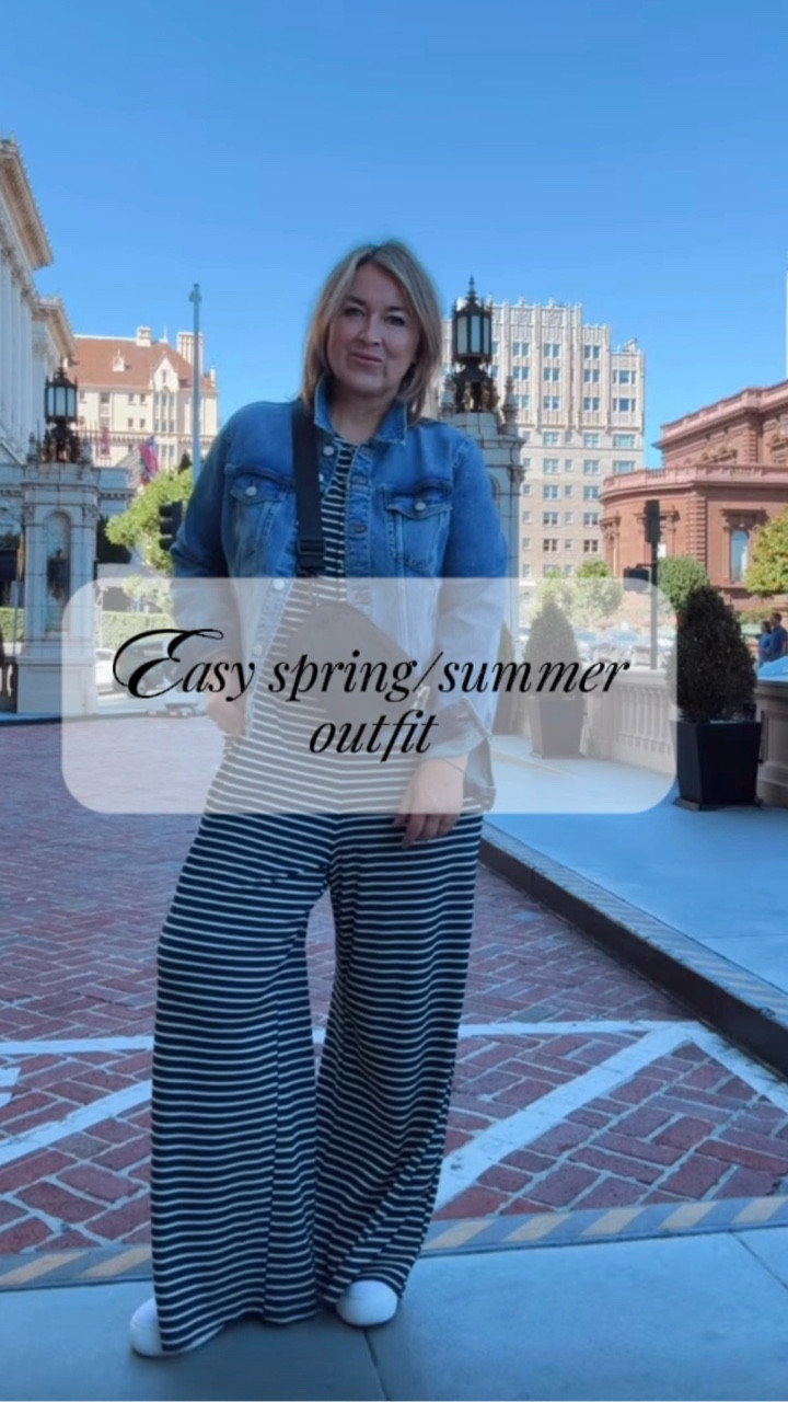 When your outfit says “put together” but feels like pajamas 👏 
*If on Facebook click here to shop
 https://liketk.it/5hPBr
*Comment SHOP below to receive a DM with the link to this post on my LTK ⬇ https://liketk.it/5hPBr 
striped jumpsuit.Amazon jumpsuit.comfy jumpsuit.summer jumpsuit outfit.casual jumpsuit for women.easy outfit idea.midsize fashion.women over 40 style.breathable outfit.everyday style.Amazon fashion find.soft jumpsuit.wide leg jumpsuit.flattering jumpsuit.outfit you can breathe in.jumpsuit with pockets.casual and chic.comfy but cute.loungewear style.outfit for busy moms.
