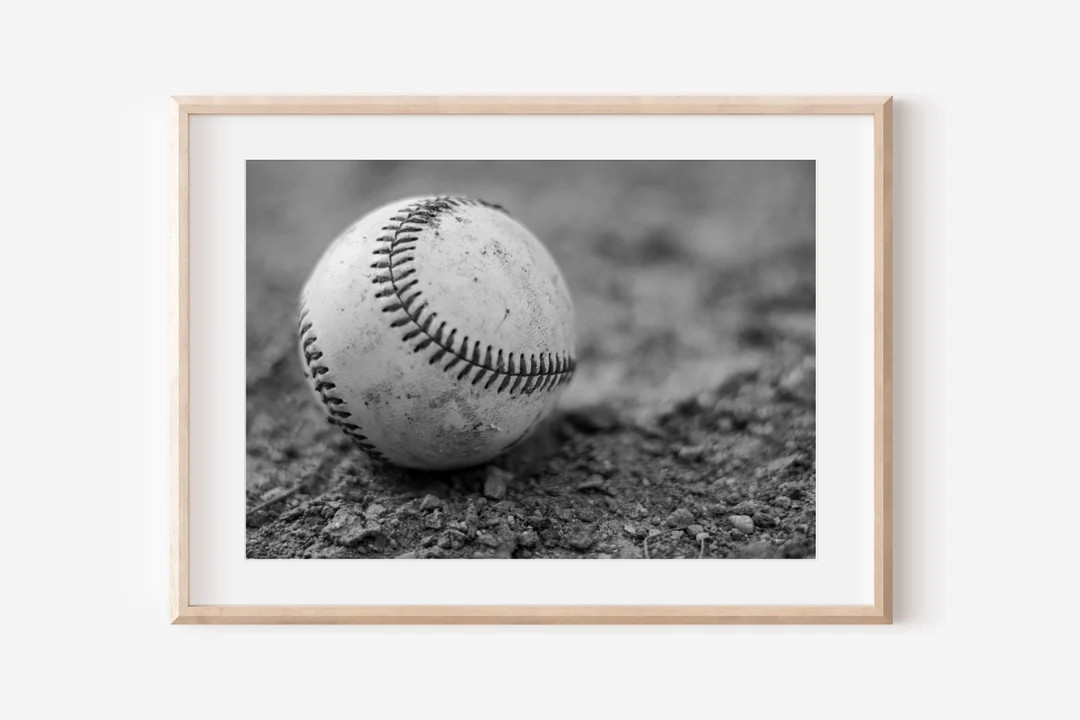 Baseball Print, Black and White, Wall Art Poster, Black and White Photography, Printable Wall Art... | Etsy (US)