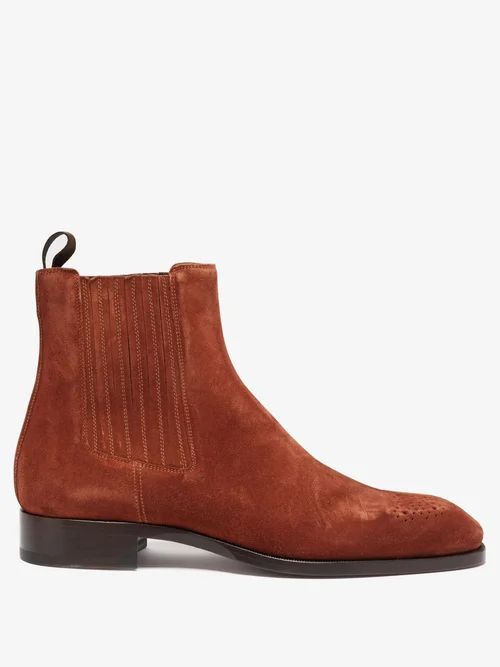 Christian Louboutin - Angloman Leather Chelsea Boots - Mens - Brown | Matches (US)