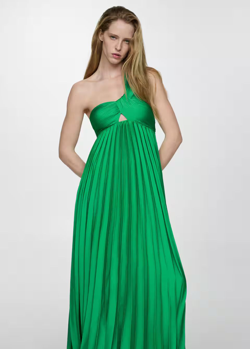 Asymmetrical pleated dress -  Women | Mango USA | MANGO (US)