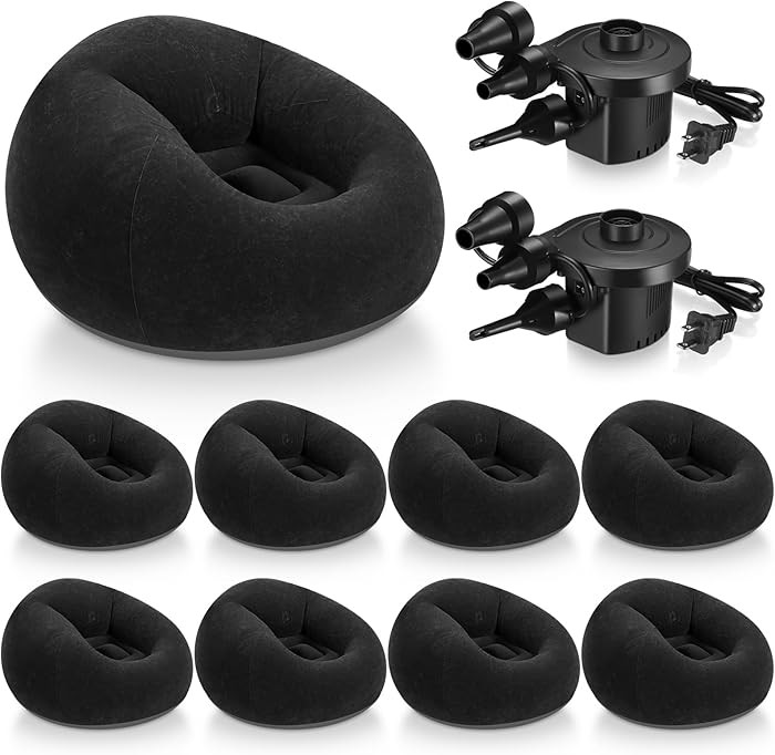 Realspring 9 Pcs Bean Bag Chairs for Adults Inflatable Chairs with Electric Air Pump,Blow up Couc... | Amazon (US)