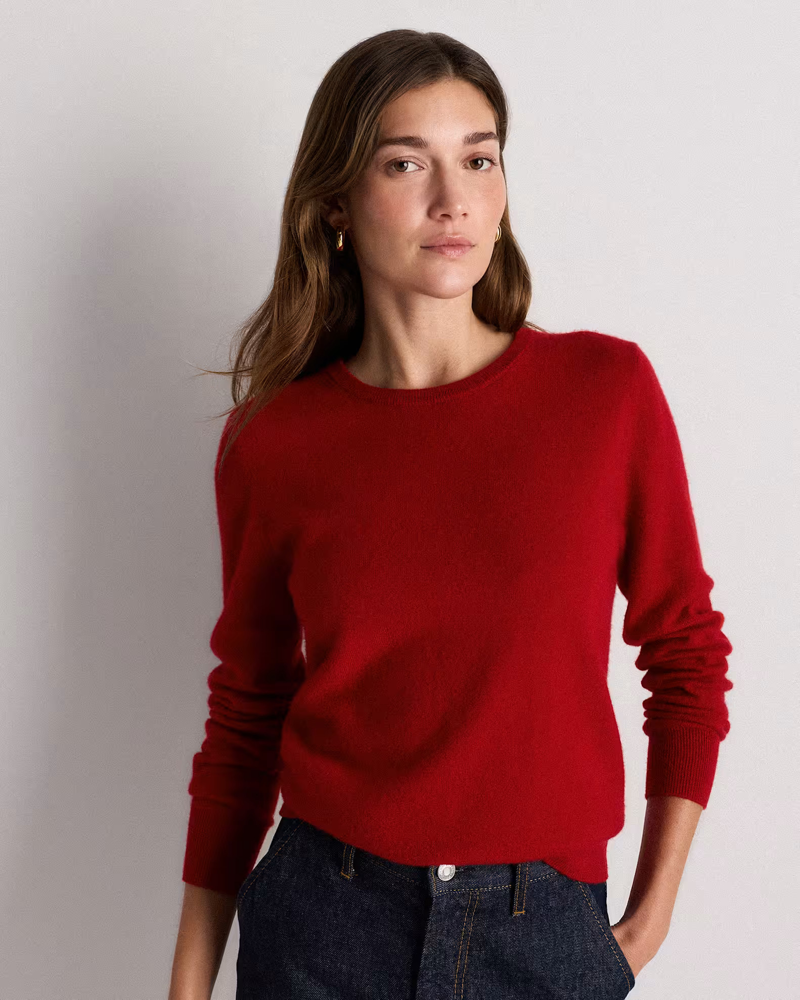 Mongolian Cashmere Crewneck Sweater in Varsity Red | Quince