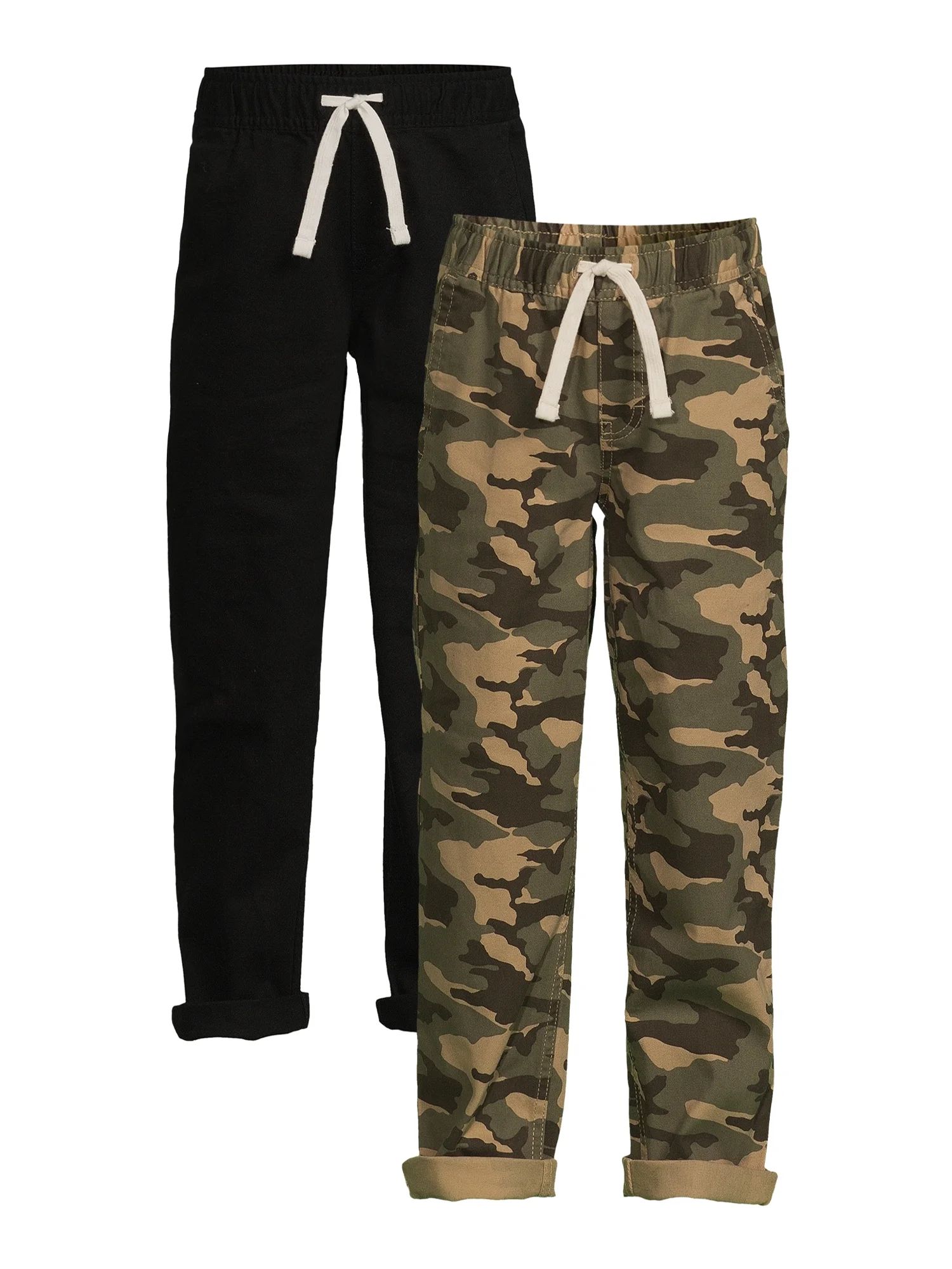 Wonder Nation Boys Woven Pull On Pants, 2-Pack, Sizes 4-18 & Husky | Walmart (US)