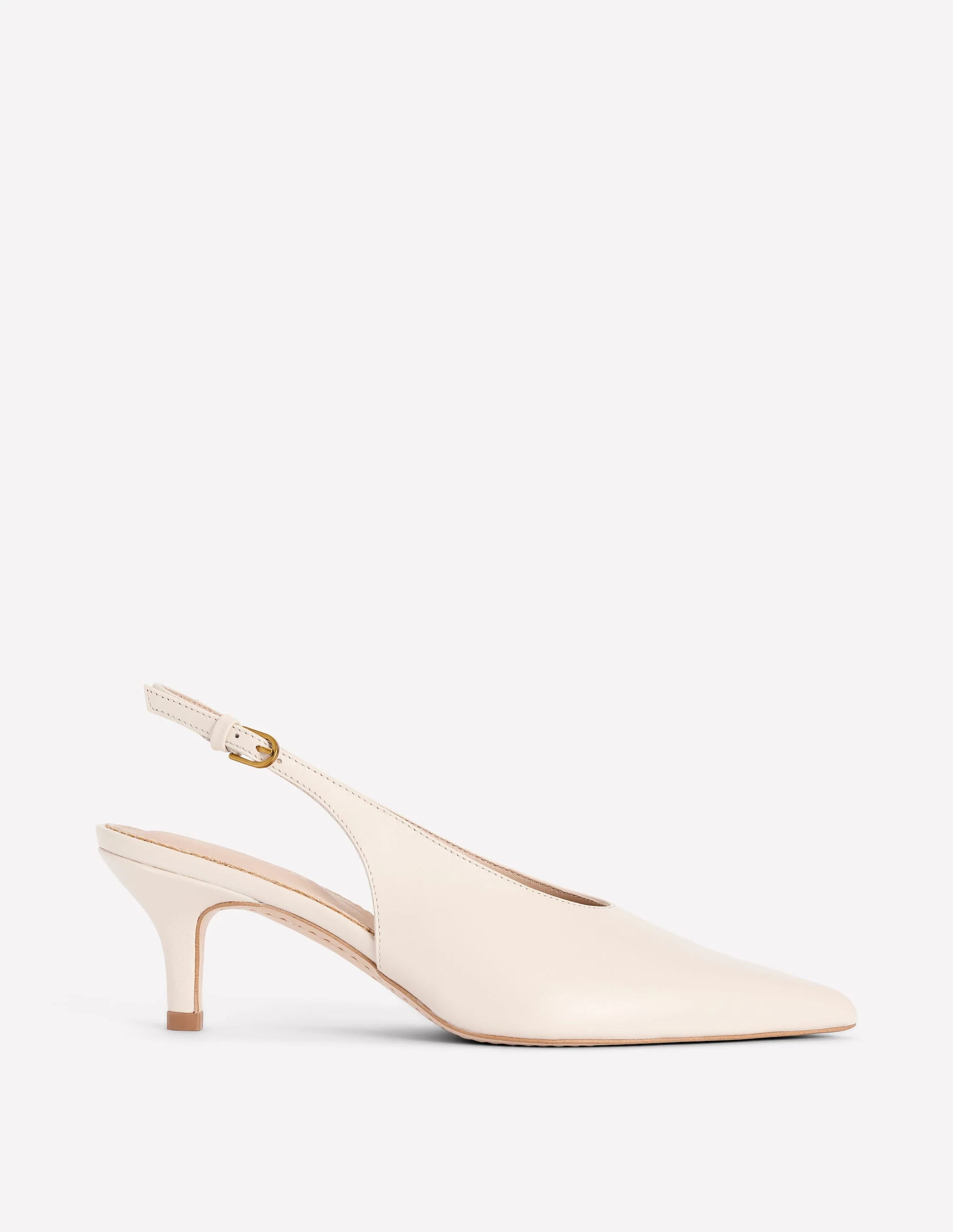 High Cut Slingback Court-Ecru | Boden UK
