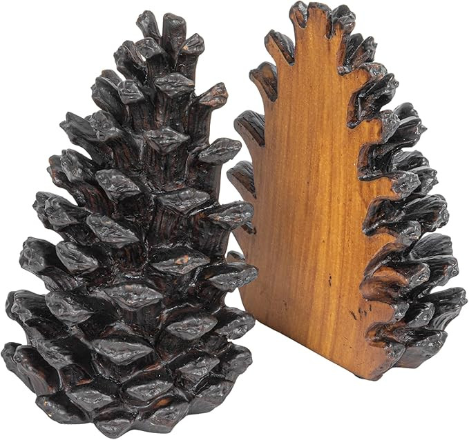 Creative Co-Op Pinecone Shaped Resin Bookends (Set of 2 Pieces) | Amazon (US)