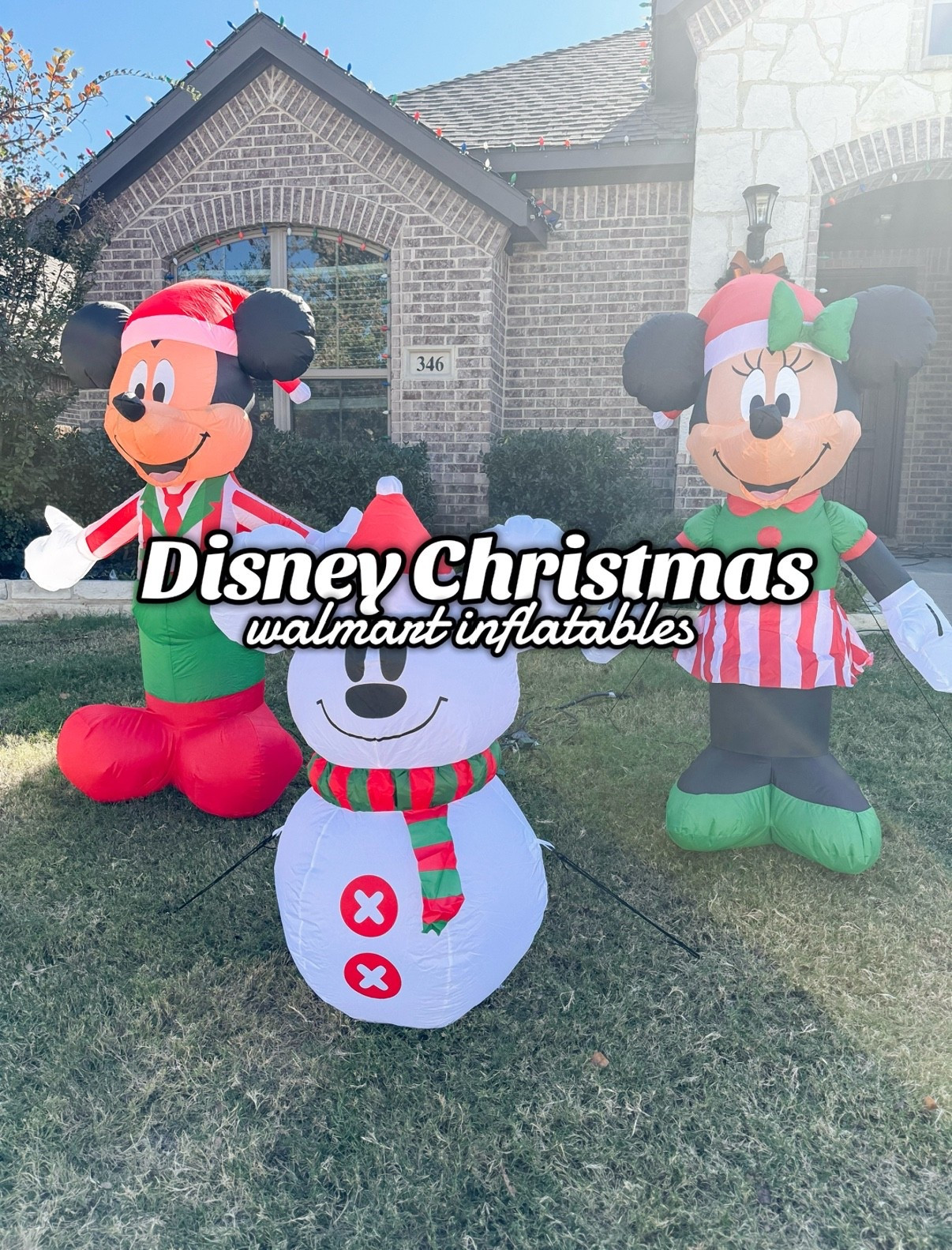 5.1 ft Mickey and Minnie! 3.5 ft snowman! 