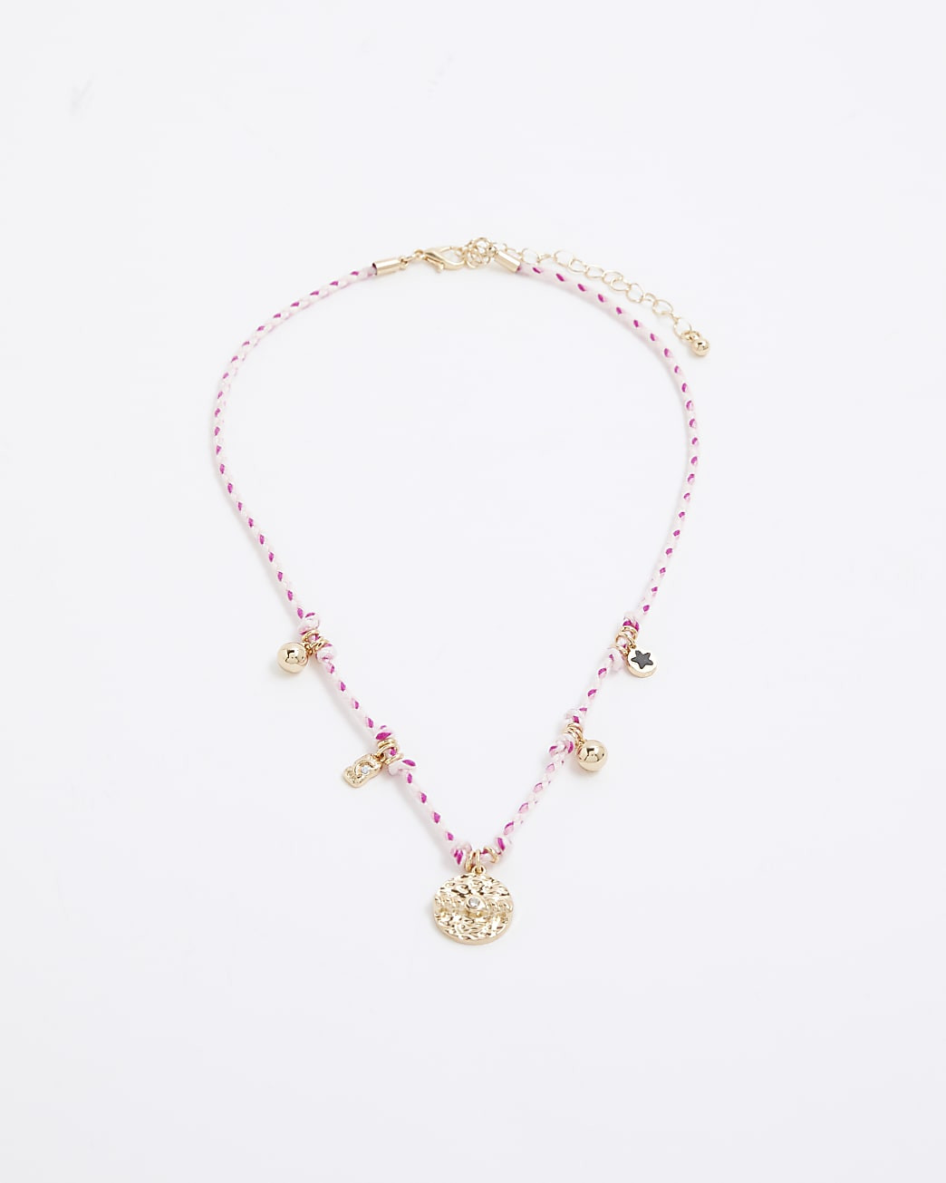 Pink Rope Charm Necklace | River Island UK & IE