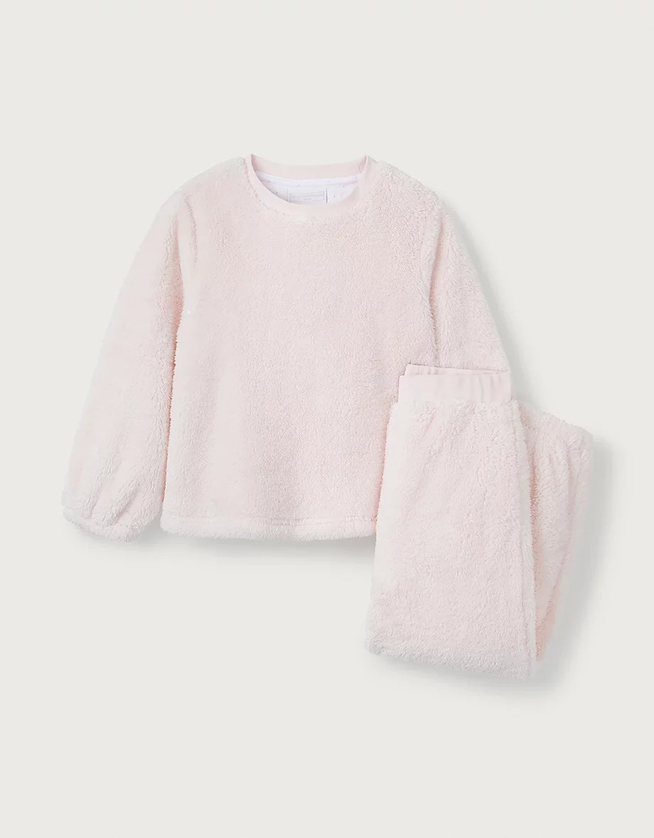 Relaxed Fit Snuggle Fleece Pink Set  (1–12yrs) | The White Company UK & ROW