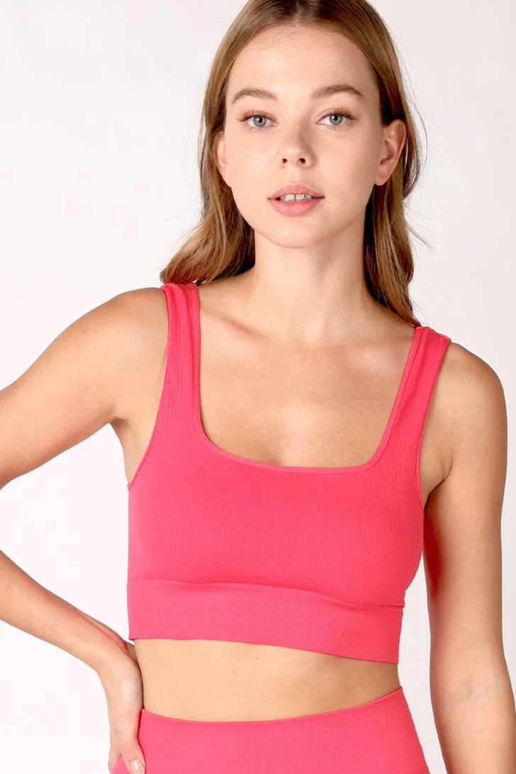 NIKIBIKI Hot Pink Cropped Ribbed Tank One Size | Boho Pink