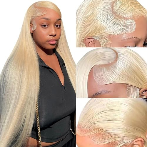 Blonde Lace Front Wigs Human Hair, 26inch 13x4 Blonde Wig Human Hair, 613 Lace Front Wig Human Hair, 100% Human Hair Wig, 180% Density Premium 613 HD Lace Frontal Wig Pre Plucked with Baby Hair | Amazon (US)