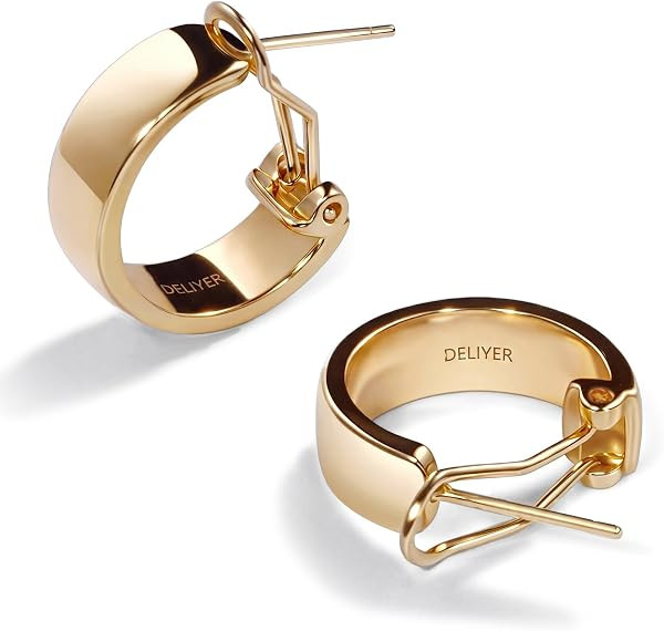 Huggie Hoop Earrings Chunky Gold Hoop Earrings for Women Hypoallergenic Small Hoop Earrings Non T... | Amazon (US)
