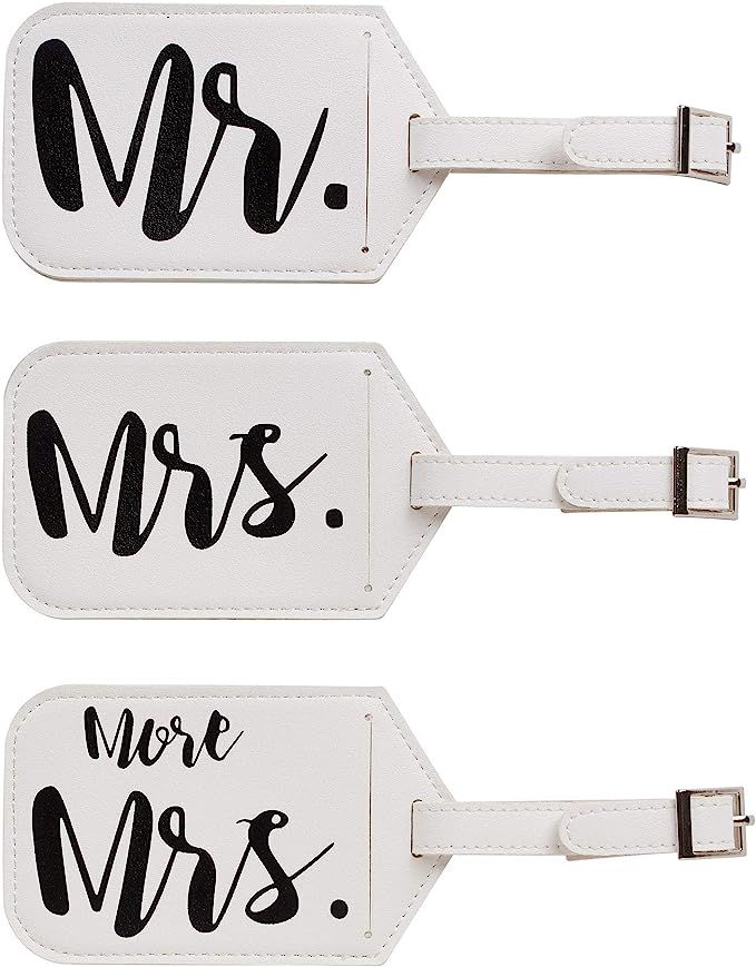 3 Pack Mr & Mrs Honeymoon Travel Luggage Tags | Amazon (US)