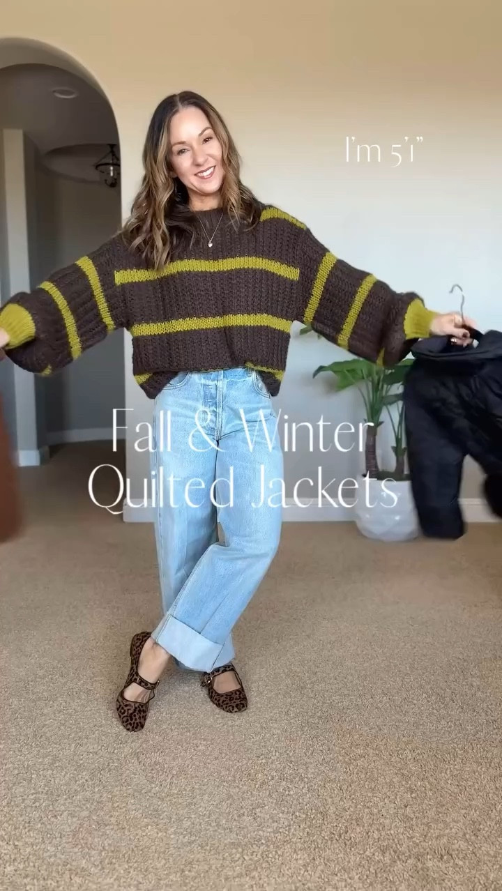 Fall & Winter Quilted Jackets 

For reference I'm 5'1" 109 lbs

Wearing size S brown sweater, S quilted puffer with zipper and belt in black, S brown quilted puffer jacket with buttons and cinch - all TTS! Mary Jane flats and mules go up 1/2 size in all. Jeans size 22 I sized down 2 sizes. 

Fall style  fall jackets  fall layers  fall sweater  striped sweater  outerwear  quilted jacket  denim jeans  denim outfit  Mary Jane flats  Amazon fashion  Amazon finds  

#LTKVideo #LTKStyleTip #LTKOver40
