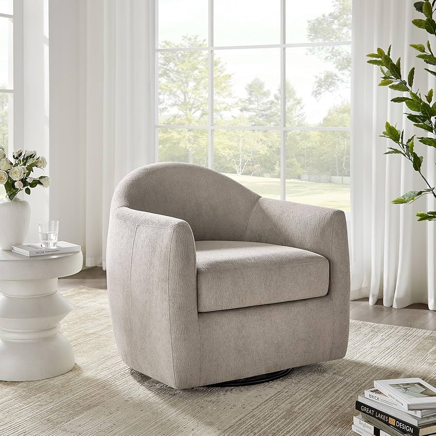 360° Swivel Accent Chair, Comfy Swivel Barrel Chairs, Modern Upholstered Arm Chair for Living Ro... | Amazon (US)