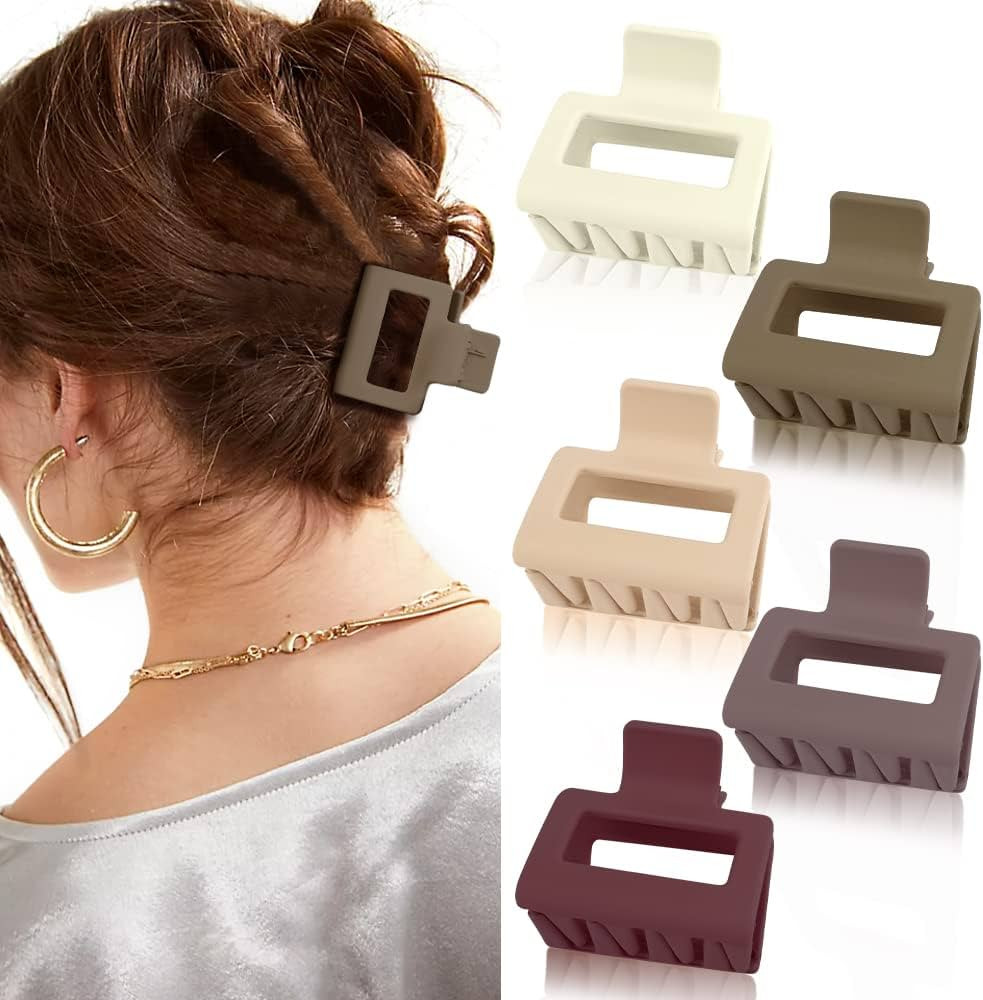 Small Claw Clips for Thin Fine Short Hair - 5 Pcs Matte Mini Jaw Clips Hair Accessories for Women... | Amazon (US)