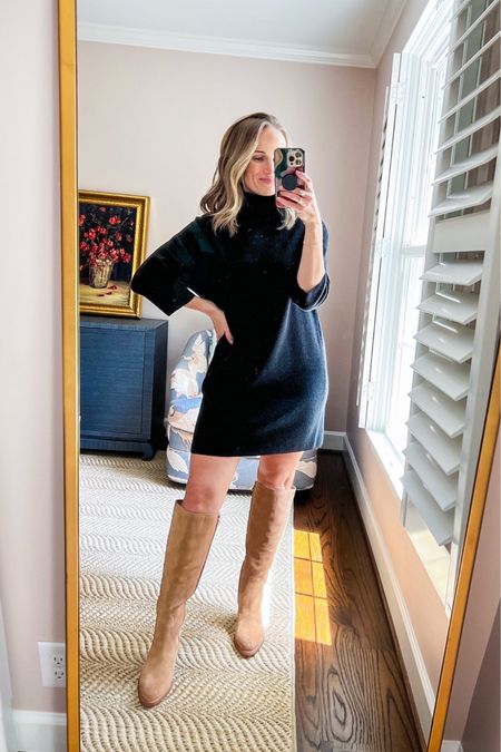 This is going to be my fall outfit for church on repeat! This Tuckernuck mock neck dress is perfect for fall and tuns TTS, I have an XS. These boots are also TTS. 

#LTKSeasonal #LTKFind #LTKstyletip