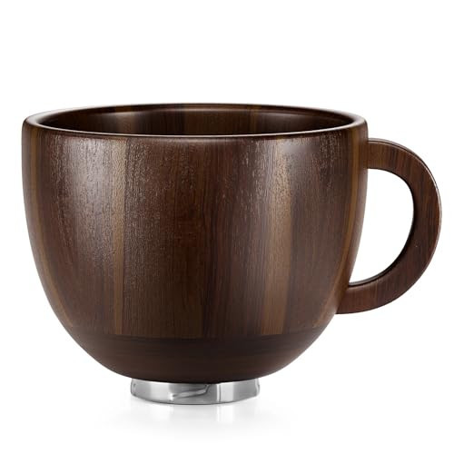 SpaceAid Wooden Bowl with Handle, Kitchen Space Aid Acacia Wood Mixing Bowls Holder for Stand Mixer, Compatible with 4.5 & 5 QT Tilt-Head Models Kitchen, Natural Wood | Amazon (US)