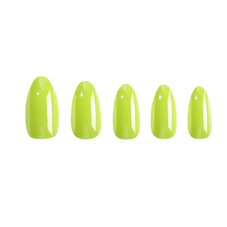 PaintLab Glossy Glazed Yellow Press-On Fake Nails Kit, Almond Shape, Yellow, 24 Count | Walmart (US)