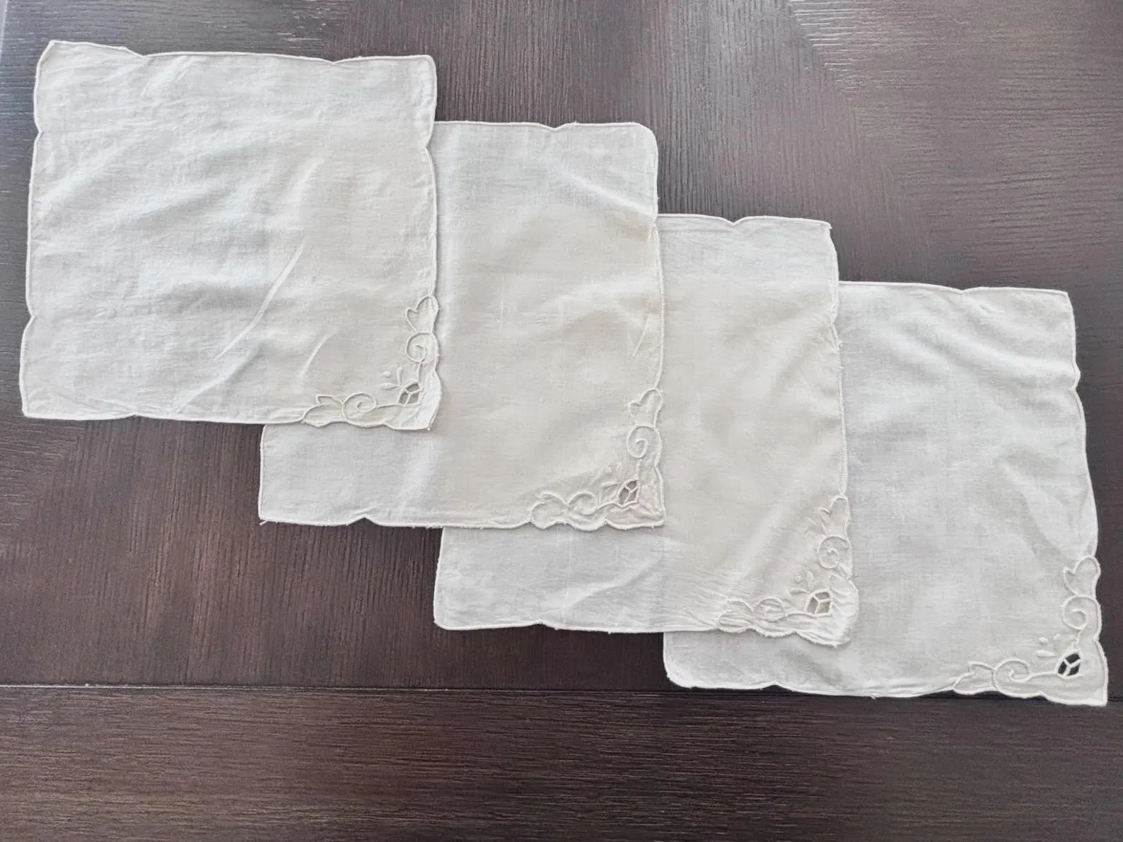Vintage Linen Napkins Set of 4 Embroidered Cutwork Cottagecore Tea Dessert French Country Table D... | Etsy (Global)