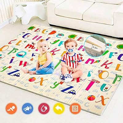 Premium Foldable Baby Play Mat (79" x 71"),0.6" Extra Thick Non-Toxic Foam Floor Mat, Easy to Cle... | Amazon (US)
