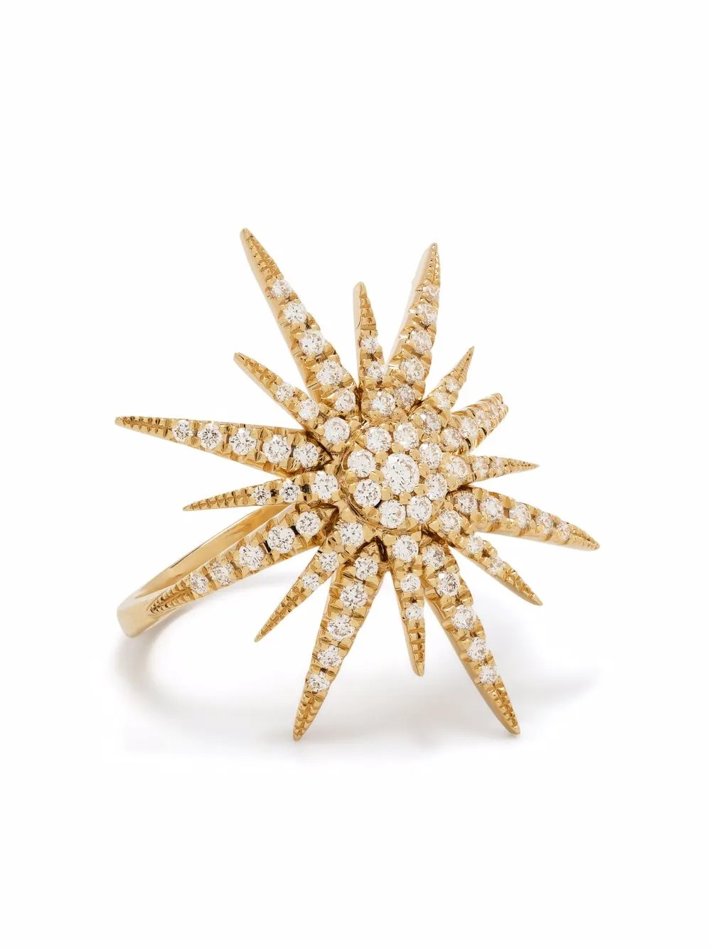 Djula 18kt Yellow Gold Big Sun Diamond Ring - Farfetch | Farfetch Global