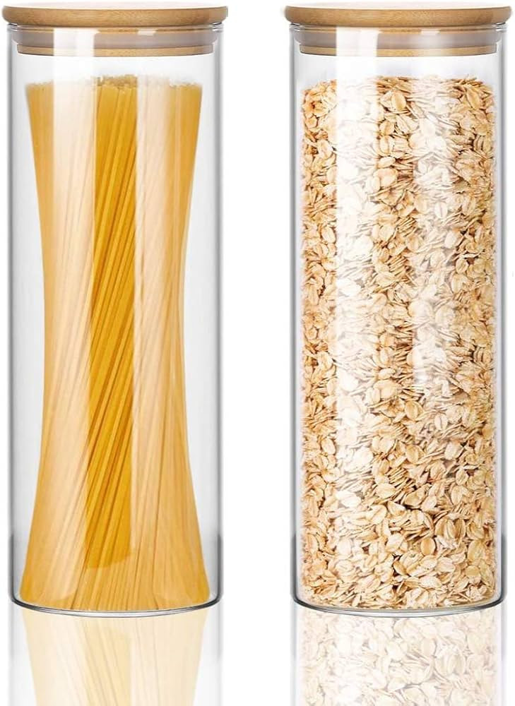 Glass Jars for Food Storage, Airtight Glass Food Canisters for Home and Kitchen, BPA Free Contain... | Amazon (US)