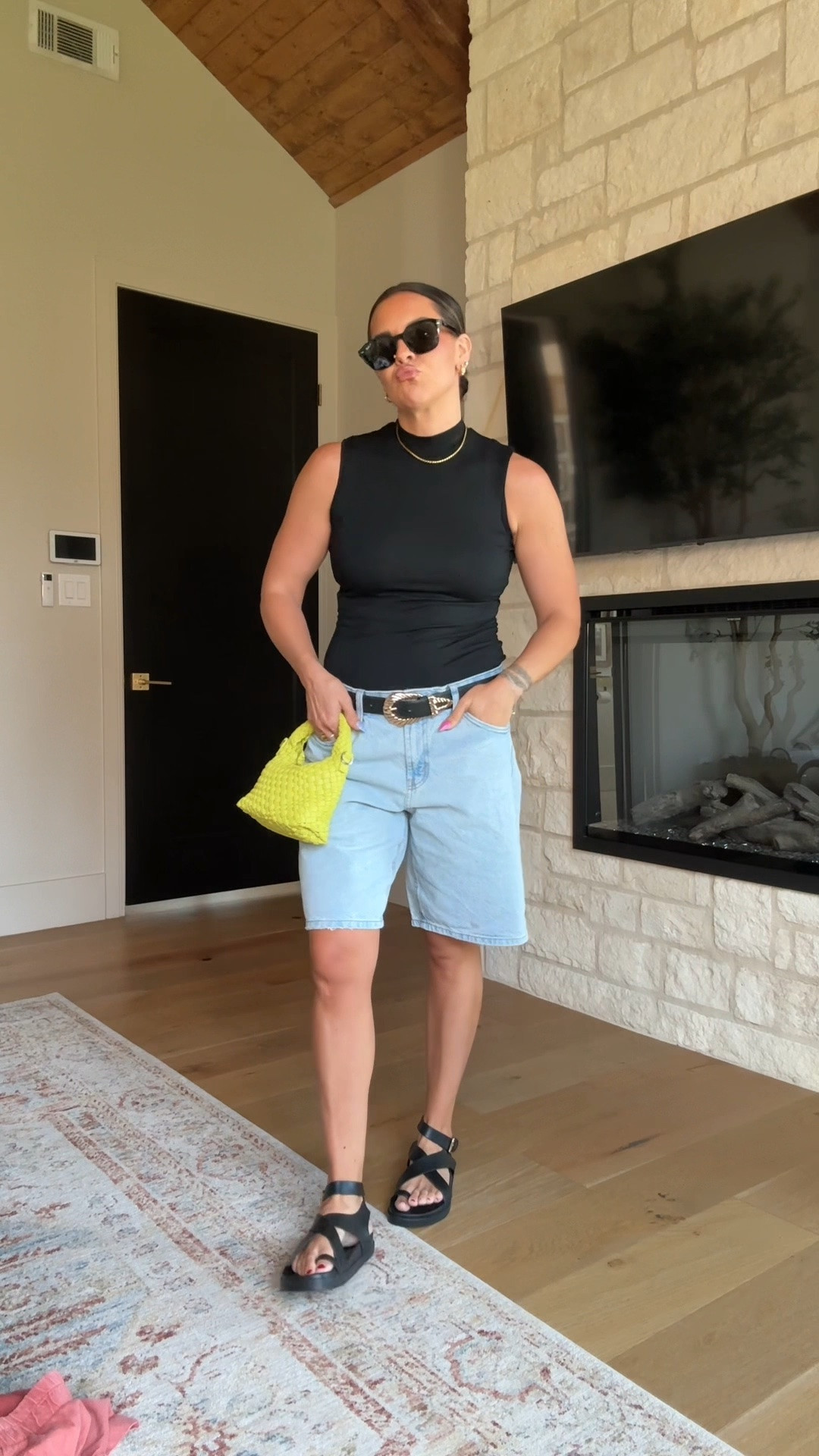 Mock neck & Jorts….ohhhh she’s daring. 
Mock Neck: large
Jorts: get your true size 
Sandals: true to size

#LTKOver40 #LTKMidsize #LTKgrwm

#LTKdayinmylife #LTKootd #LTKOver40