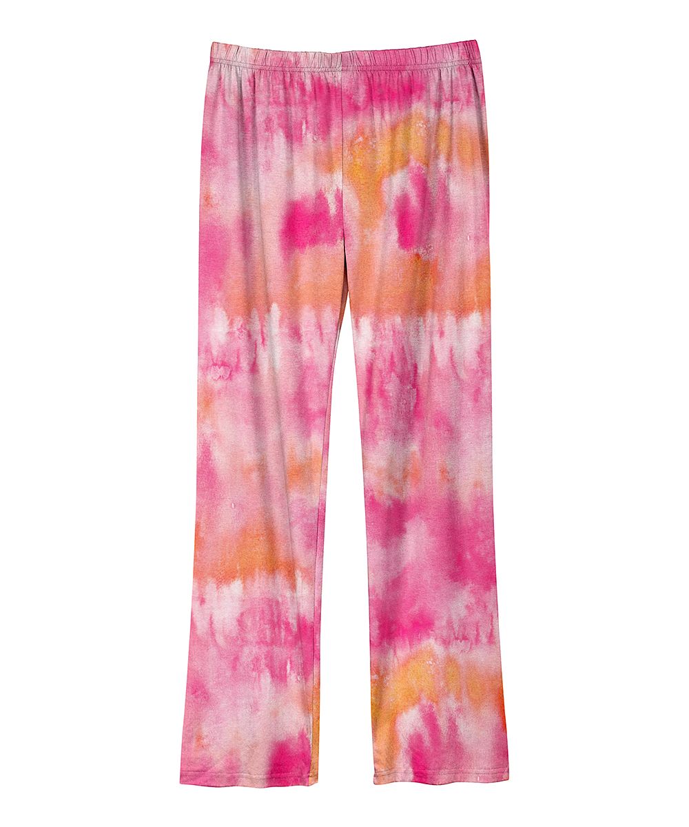 Lily Women's Casual Pants PNK - Pink & Orange Abstract Lounge Pants - Women & Plus | Zulily