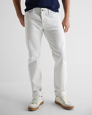 Slim Straight White Selvedge Jeans, Men's Size:W34 L32 | Express