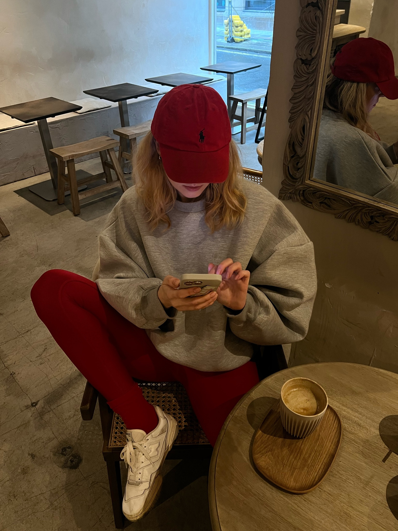 Casual sporty look, Alo leggings, red leggings, Alo yoga outfit, oversized shirt, warm sporty outfit 

#LTKeurope #LTKfitness #LTKuk